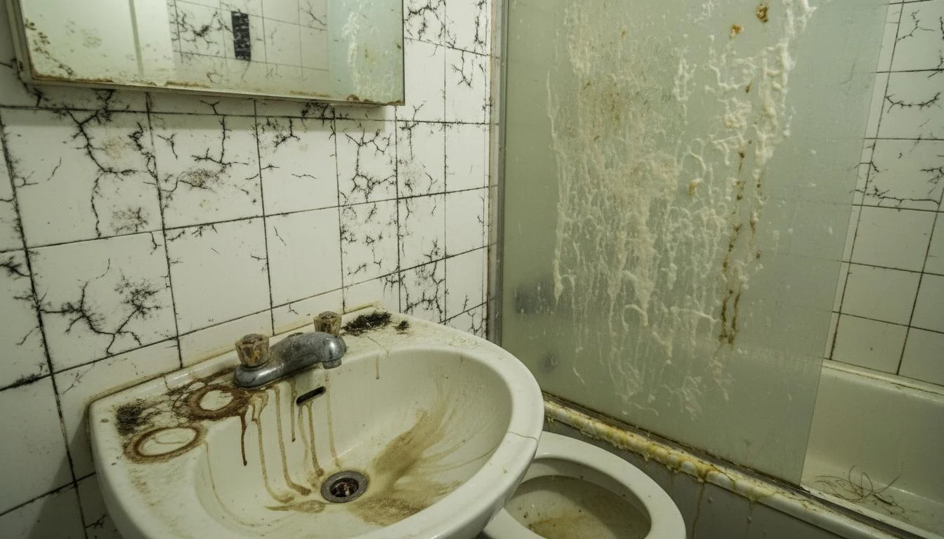 Bathroom Sanitization - before deep cleaning