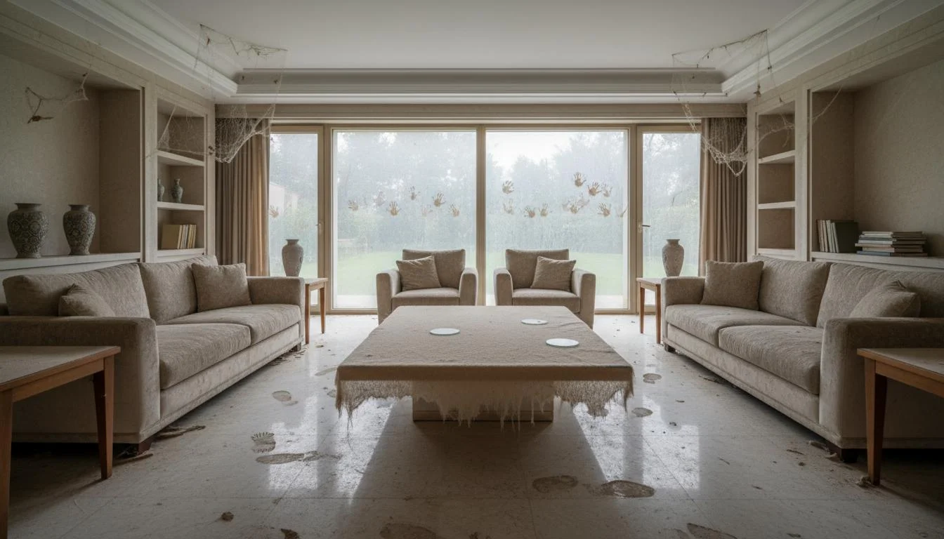 Villa Living Room Deep Clean - before deep cleaning