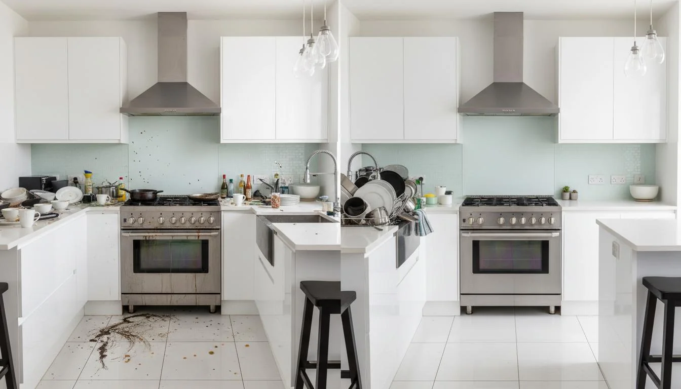Kitchen Deep Cleaning before and after