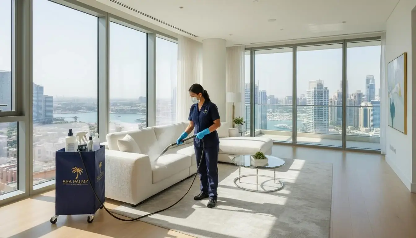 Sofa & Upholstery Cleaning service in Dubai by Sea Palmz team